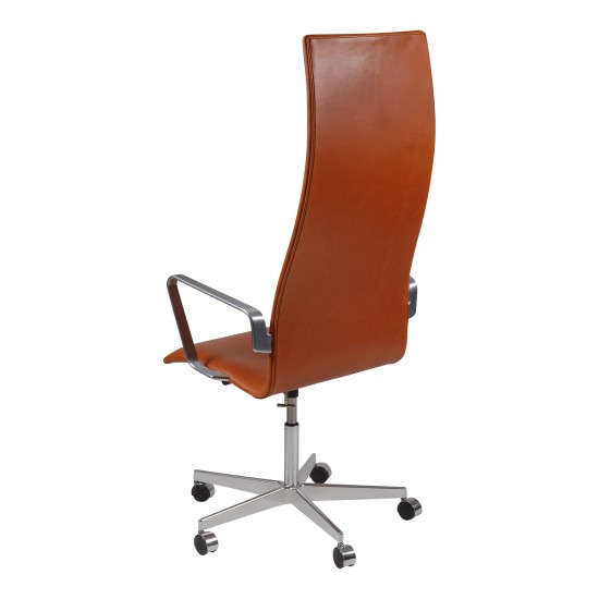 Arne Jacobsen high oxford office chair walnut aniline leather